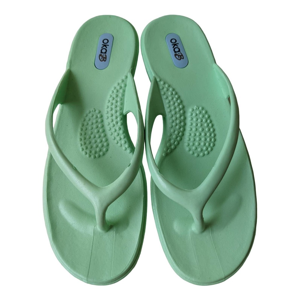 NEW S small 5 6 OKAB Green sandals flip-flops summer made in USA